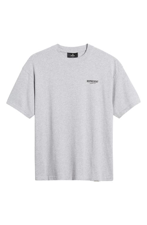 Shop Represent Owners' Club Cotton Logo Graphic T-shirt In Ash Grey/black