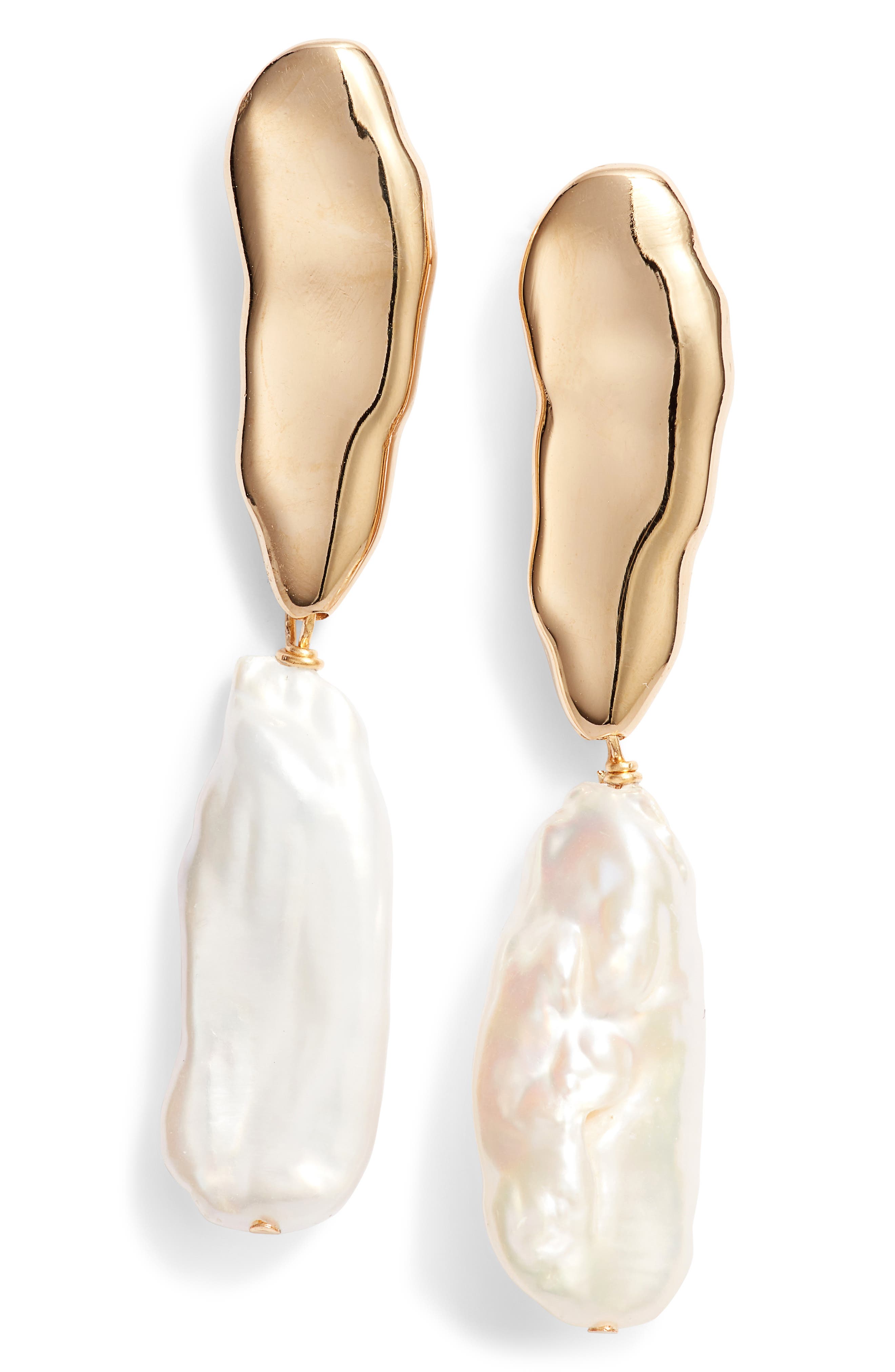 BIKO Elle Baroque Pearl Drop Earrings in Gold at Nordstrom