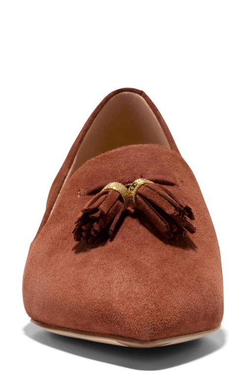 Cole Haan Vanya Tassel Flat In Dark Cuoi