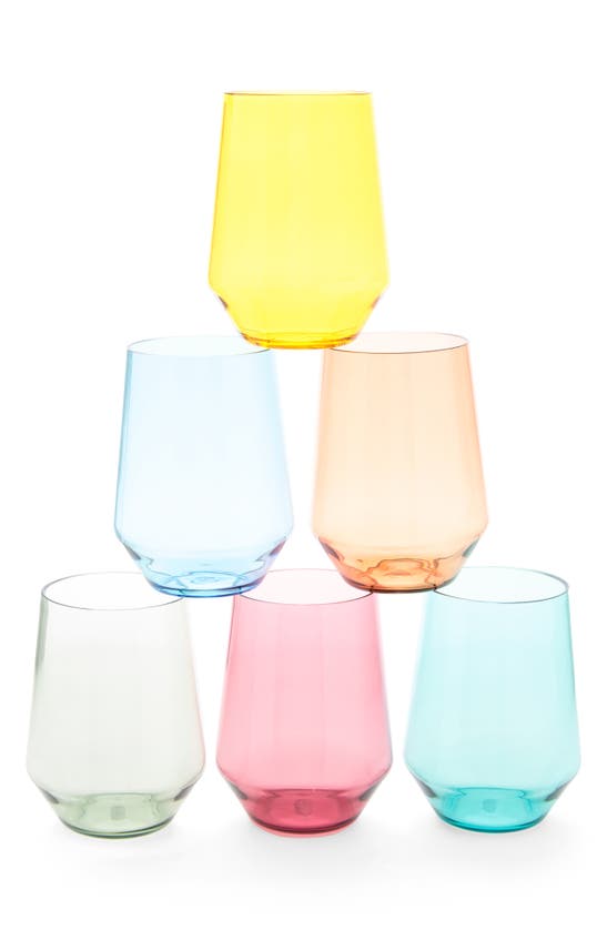 Fortessa Sole Shatter Resistant 6-piece Stemless Wine Glasses In 6 Assorted Colors