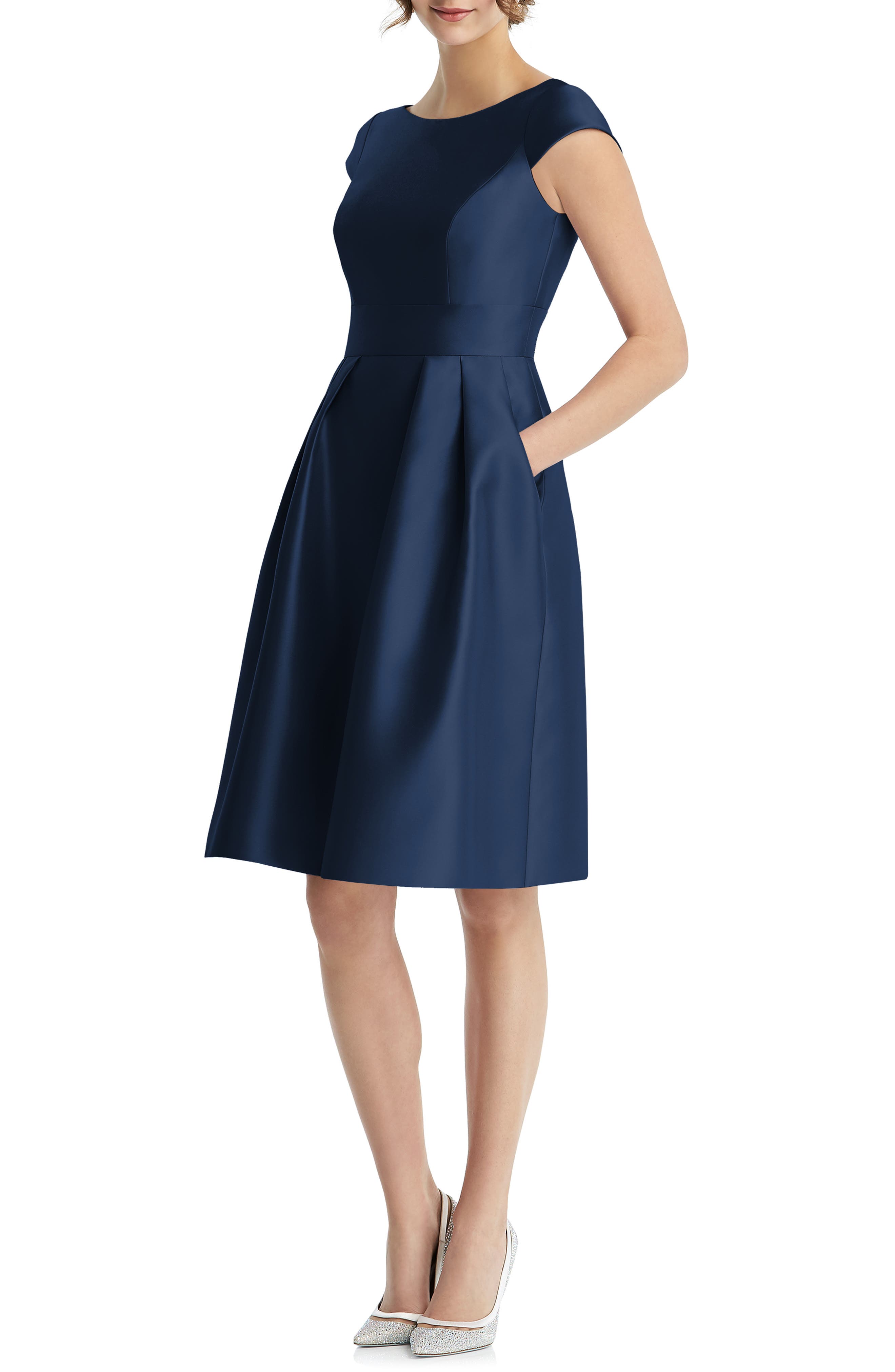 midnight blue cocktail dress