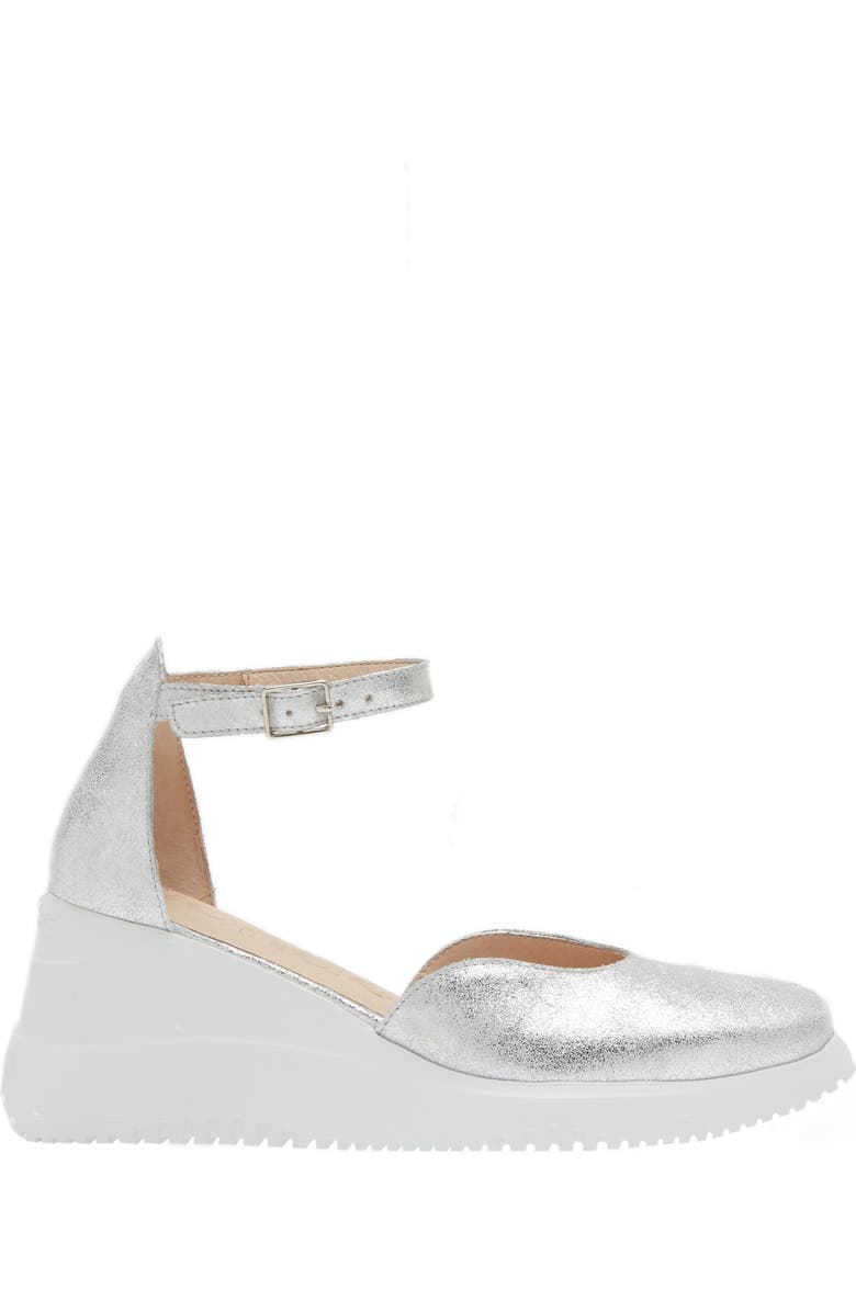 Wonders Metallic Wedge Sandal, Alternate, color,
