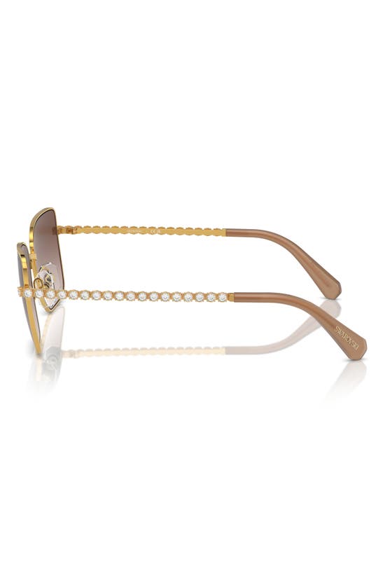 Shop Swarovski 53mm Gradient Round Sunglasses In Gold Purple