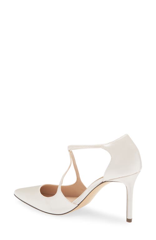 Nina Netta Ankle Strap Pointed Toe Pump In Ivory