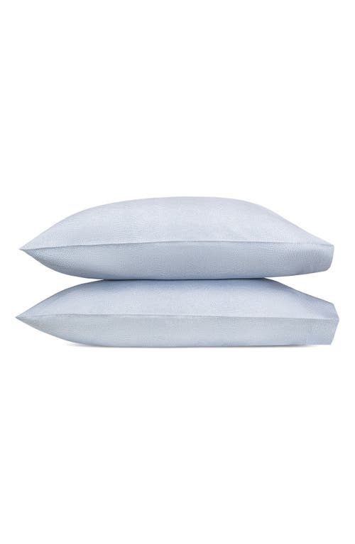 Matouk Jasper Set Of 2 Cotton Sateen Pillowcases In Hazy Blue