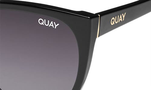 Quay Australia Staycation 57mm Polarized Cat Eye Sunglasses In Black/smoke Polarized