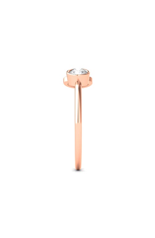 Hautecarat Letter Lab Created Diamond 18k Rose Gold Ring In 18k Rose Gold - C