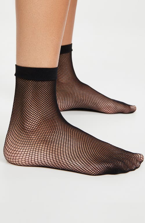 Stems 2-Pack Micro Fishnet Ankle Socks in Black at Nordstrom