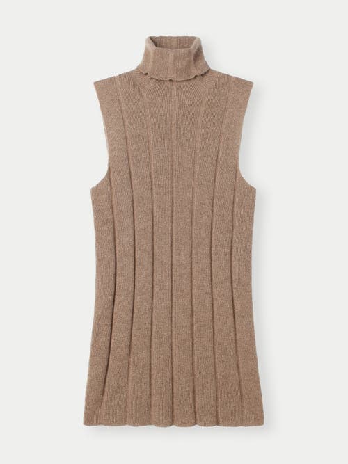 Gobi Mongolian Cashmere Organic Color T-neck Cashmere Top In Taupe