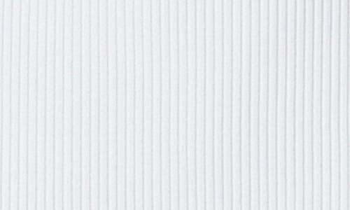 Endless Rose Mock Neck Long Sleeve Rib Midi Dress In White