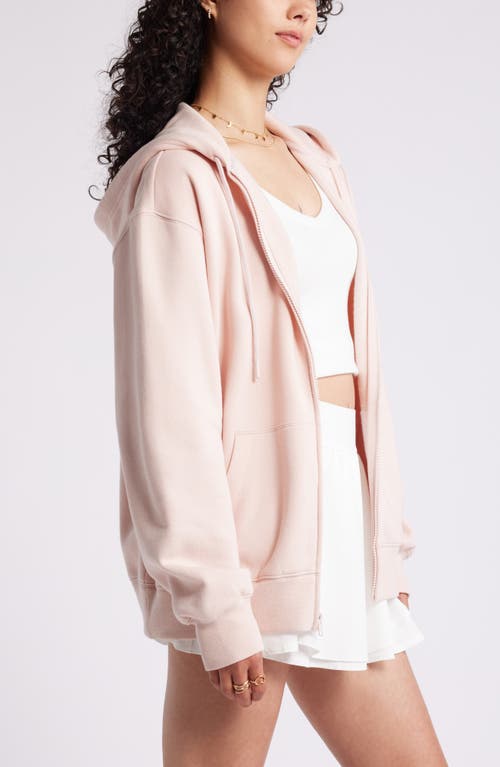 Shop Bp. Oversize Zip Fleece Hoodie In Pink Sepia