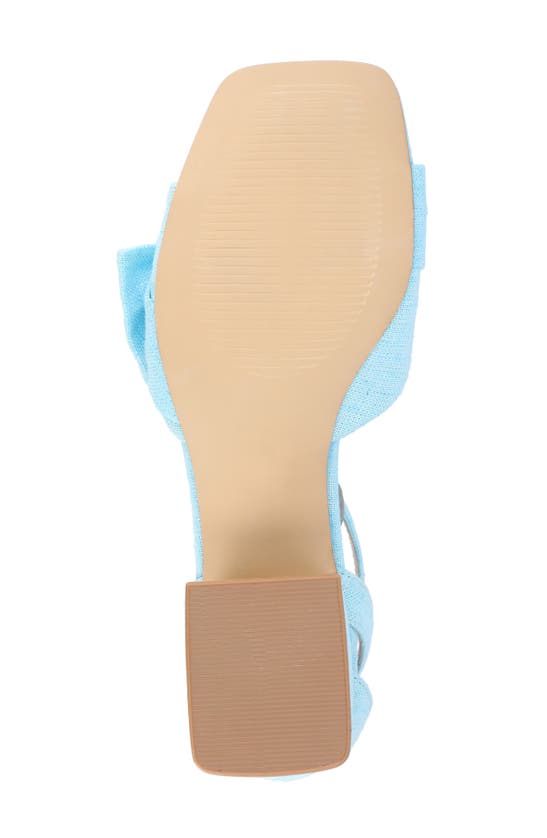 Shop Journee Collection Zevi Bow Block Heel Sandal In Blue
