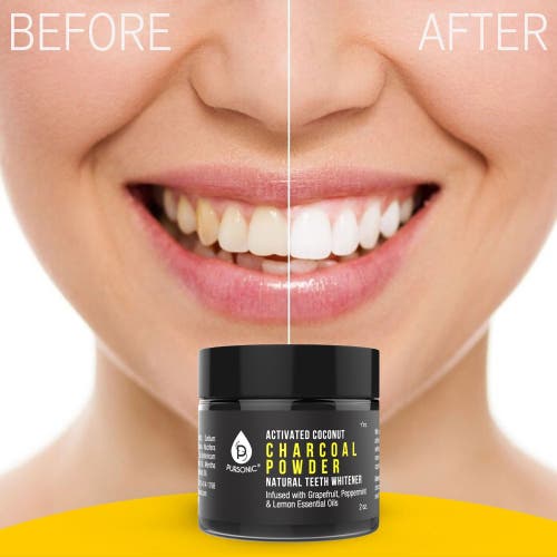 Pursonic Activated Coconut Charcoal Powder Natural Teeth Whitener In Multicolor