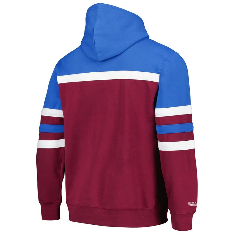 Shop Mitchell & Ness Burgundy/light Blue Colorado Avalanche Head Coach Pullover Hoodie