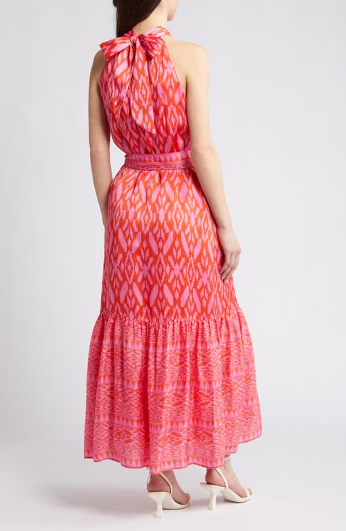 Shop Cleobella Janice Satin Halter Maxi Dress In Jaipur Ikat Print