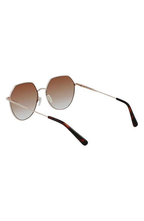 Shop Longchamp Roseau 60mm Gradient Round Sunglasses In Rose Gold/brick