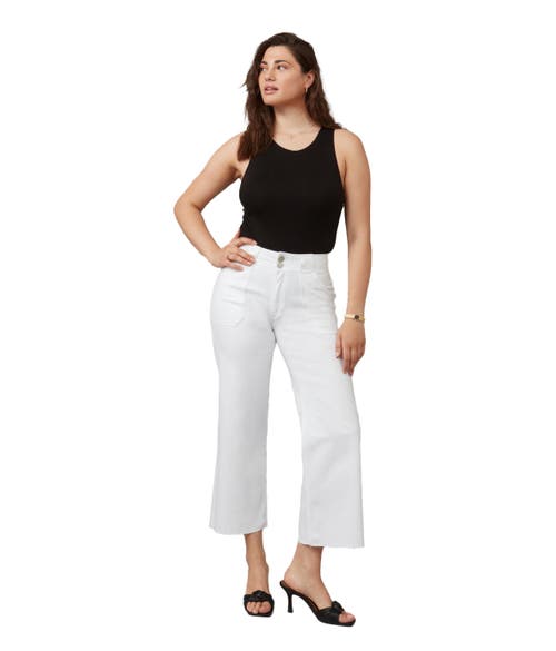 Shop Lola Jeans Colette High Rise Wide Leg Jeans In White