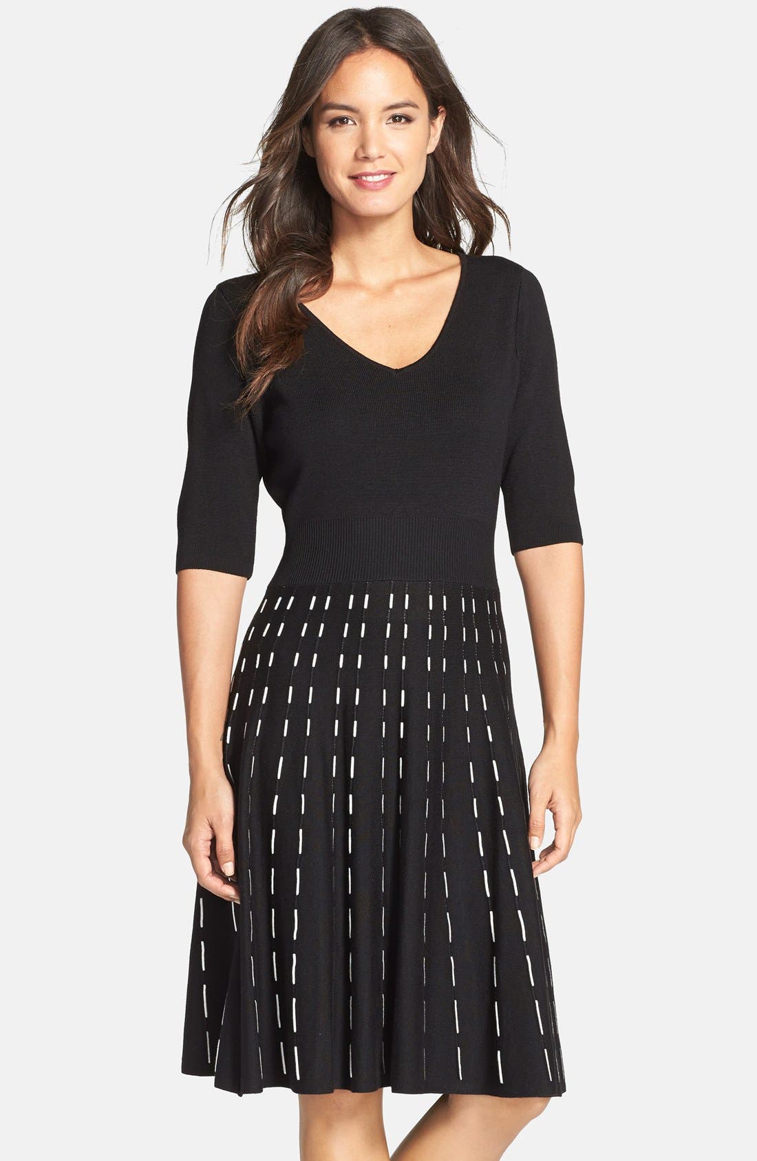 Taylor Dresses Knit Fit & Flare Sweater Dress | Nordstrom