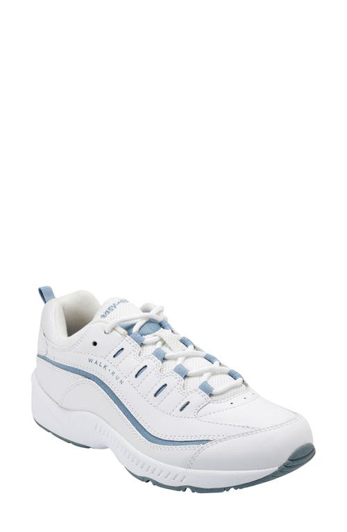 Easy Spirit Romy Sneaker in White/Blue Leather at Nordstrom, Size 12