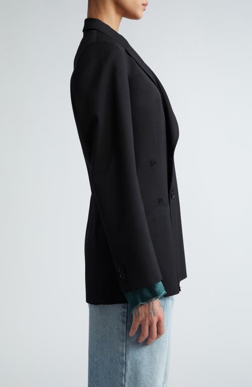 Shop Mm6 Maison Margiela Asymmetric Contrast Cuff Blazer In Black