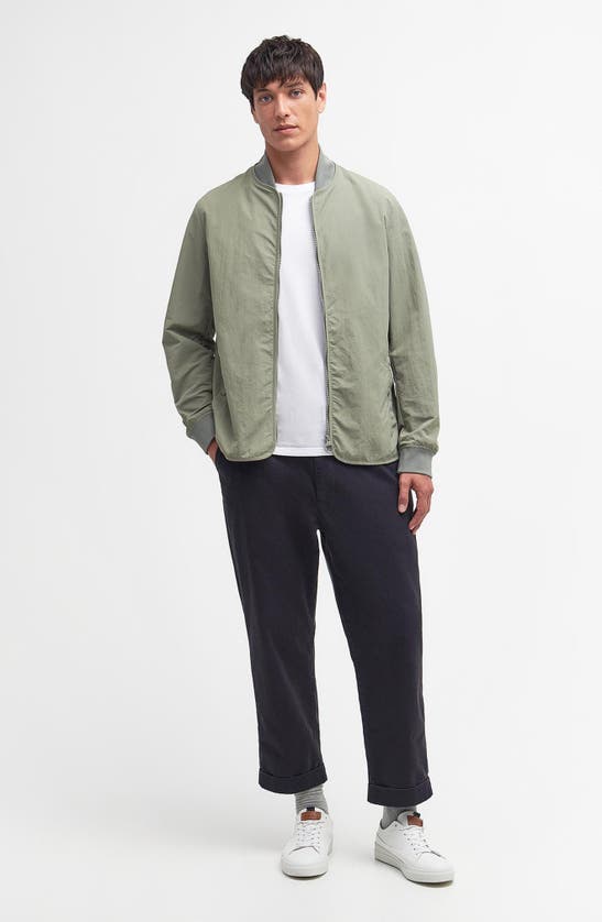 Shop Barbour Tirrel Casual Bomber Jacket In Dusty Green