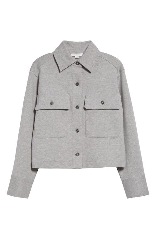 Shop Vince Crop Jacket In H Mid Grey