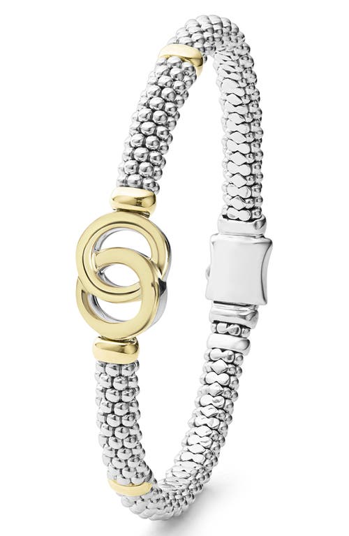 Shop Lagos Signature Caviar Interlock Rope Bracelet In Silver/gold