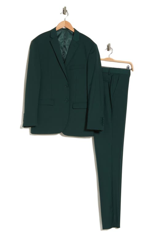 Gino Vitale Skinny Fit Solid Stretch Three Piece Suit In Hunter Green