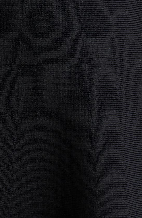 Lela Rose Penelope Midi Dress With Floral Applique Detail In Black