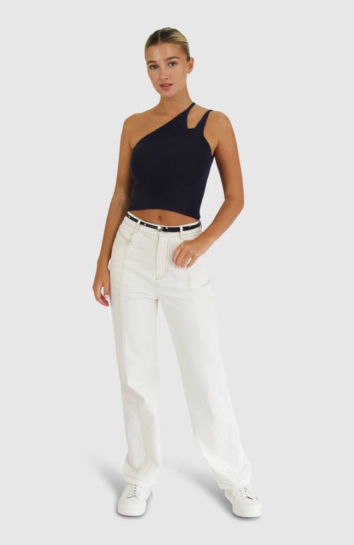 Belle & Bloom Symphony Double Strap Knit Crop In Navy