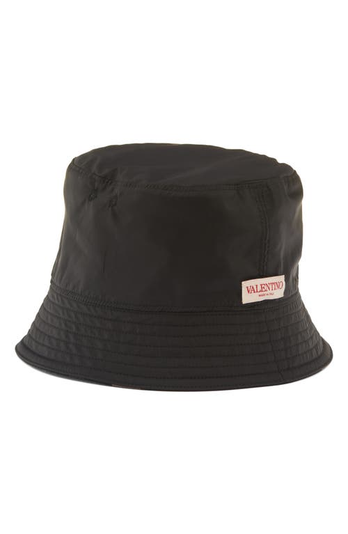 Shop Valentino Garavani Reversible Camo Bucket Hat In Camouflage/nero