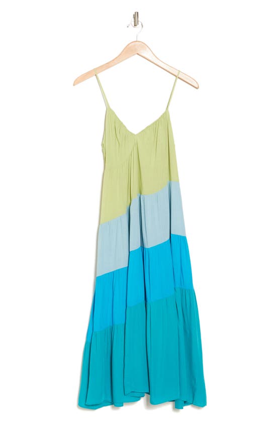 Shop Lucy Paris Positano Colorblock Dress In Blue Multi