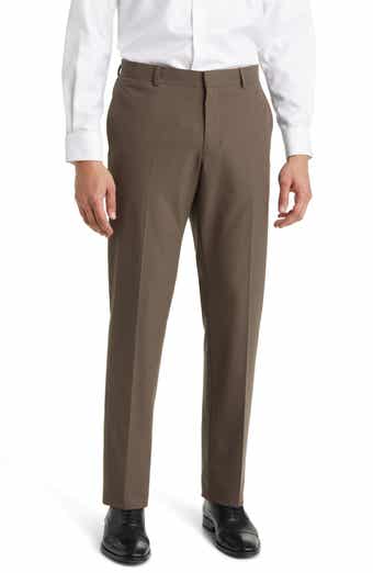 Pilot Twill Flat Front Trouser in British Tan Size 30x29 with Plain Bottom  by Peter Millar - Hansen's Clothing