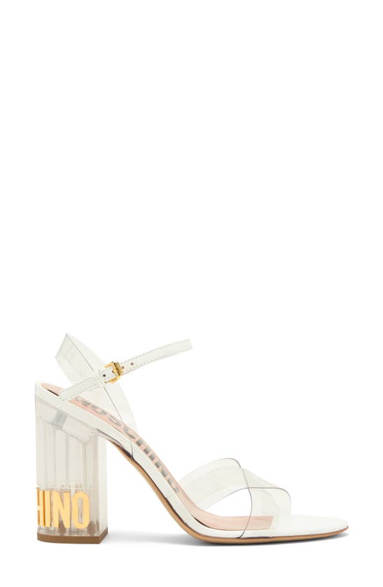 Shop Moschino Clear Heel Sandal In Transparent White
