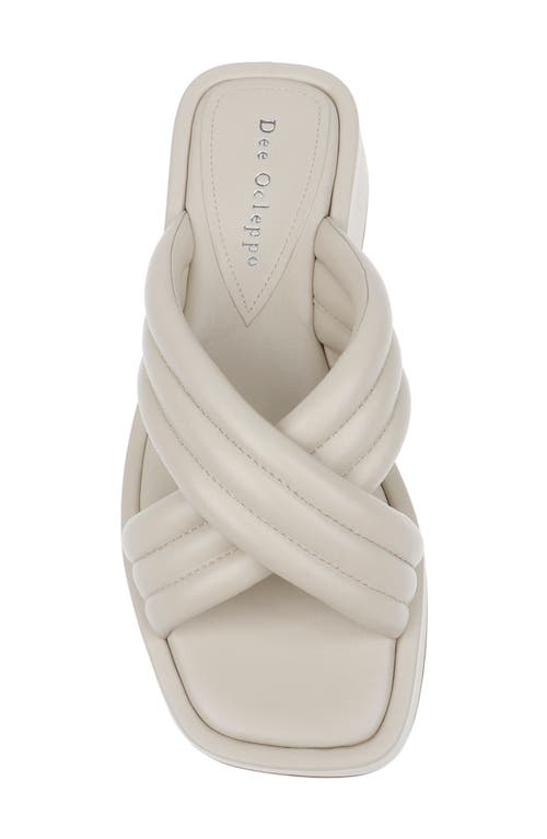 Dee Ocleppo Sicily Crisscross Leather Flatform Sandals In Chalk