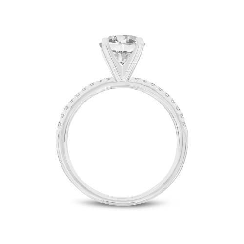 Asany Love Grown Collection 14k White Gold Round Cut Lab Grown Diamond Classic Engagement Ring In 14k White Gold