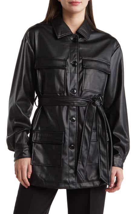 11) Liz Baker Essentials Ladies Medium Black Leather Coat