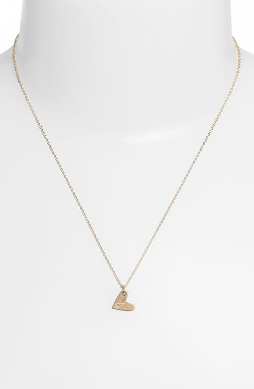 Shop Nashelle 14k-gold Fill Initial Mini Heart Pendant Necklace In Gold/x