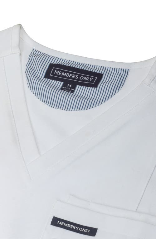 Shop Members Only Palermo 4-pocket Scrub Top In White