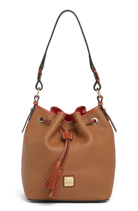Dooney & Bourke Tasha Leather Drawstring Shoulder Bag In Caramel