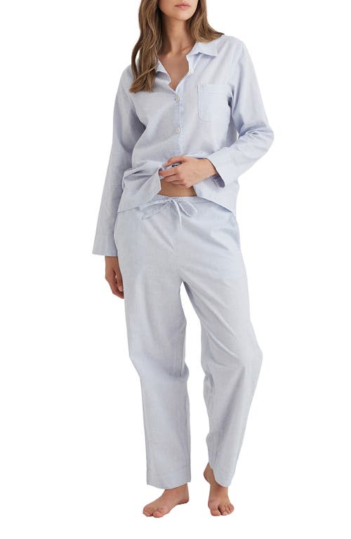 Shop Papinelle Cotton & Linen Pajamas In Beau Blue