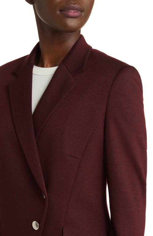 Hugo Boss Jatawa Asymmetric Twill Blazer In Maroon Twill Fantasy
