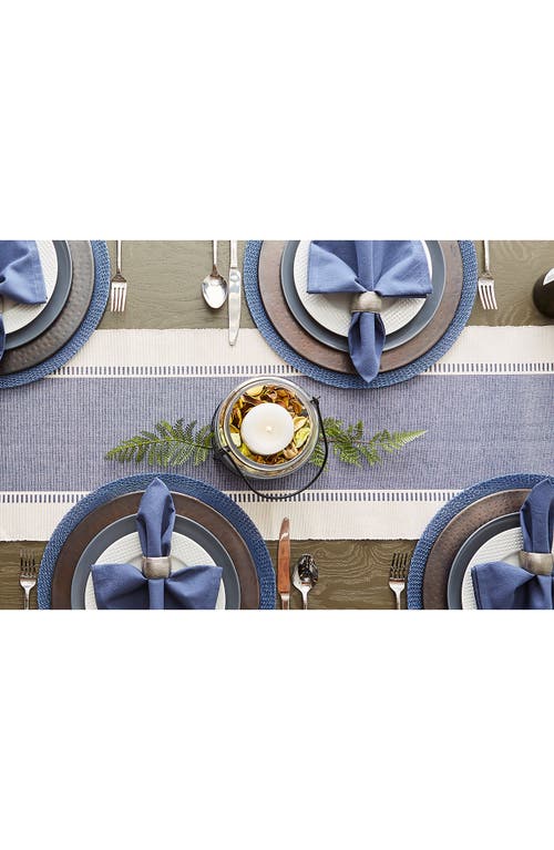 Design Imports French Blue Dobby Stripe Table Runner In Blue