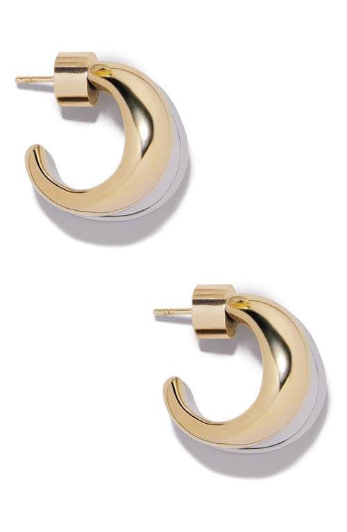 Shop Jennifer Fisher Chavez Micro Huggie Hoop Earrings In Two Tone