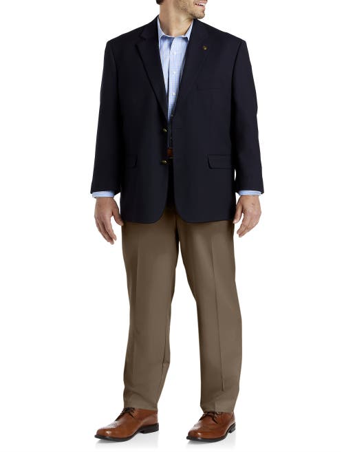 OAK HILL OAK HILL BY DXL BIG & TALL WAIST-RELAXER PLEATED MICROFIBER PANTS 