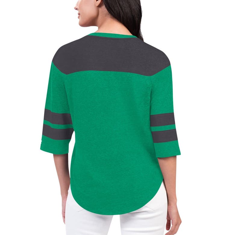 Shop Starter Kelly Green Philadelphia Eagles Fullback Tri-blend 3/4-sleeve T-shirt