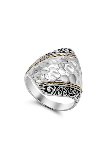 Samuel B. Hammered Ring In Silver And Gold