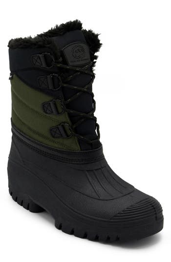 Polar Range Decker Faux Fur Lined Snow Boot In Olive