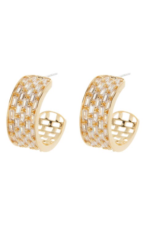 Cubic Zirconia Hoop Earrings