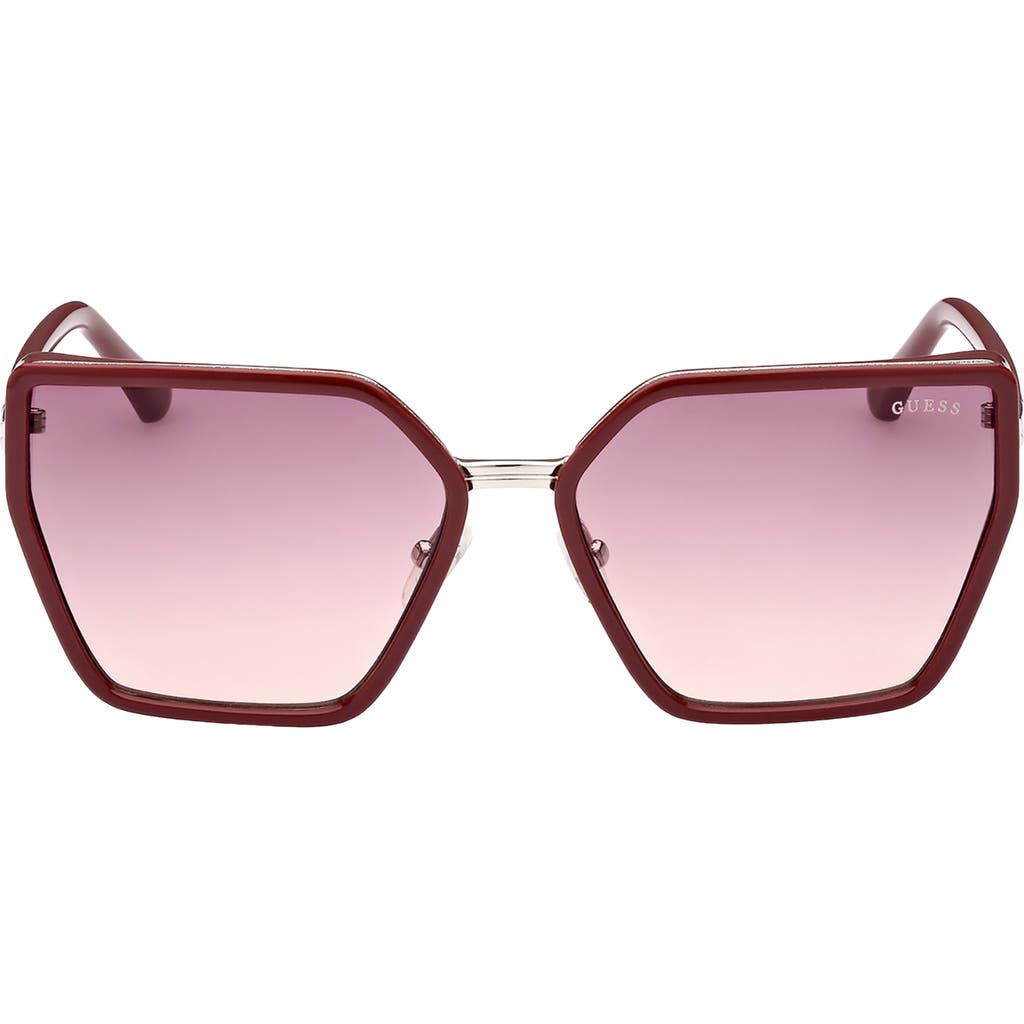 Guess 59mm Gradient Geometric Sunglasses In Pink